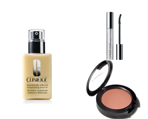 The simplest on the go mom essentials for skin and makeup!! cover photo collage