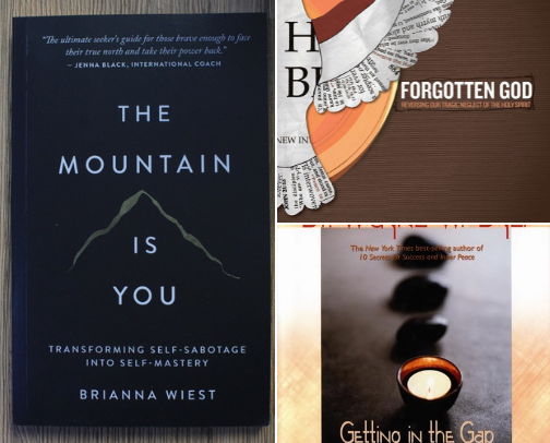 Essential books to recenter + ground yourself cover photo collage