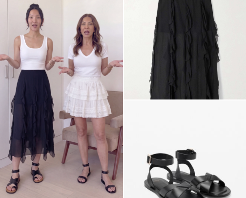 complex skirt + simple shoes cover photo collage