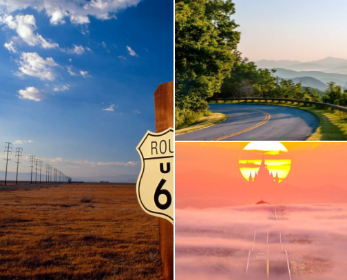 Best Road Trips in the World cover photo collage