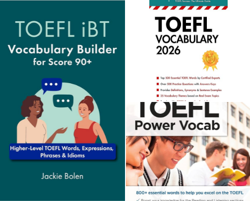 Download - Advanced toolkit with TOEFL iBT Vocabulary Builder for Score 90+: Higher-Level TOEFL Words, Expressions, Phrases & Idioms (Advanced TOEFL Prep Book 2) cover photo collage