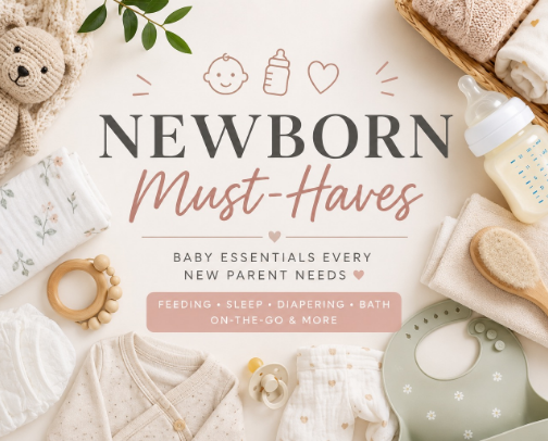 👶🍼 Newborn Must-Haves | Baby Essentials Every New Parent Needs 💛 cover photo collage