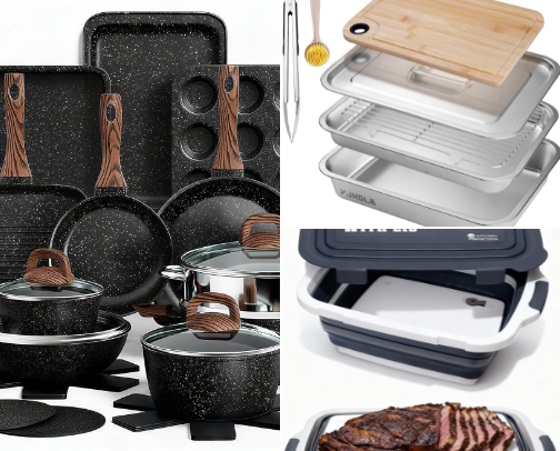 Kitchen tools cover photo collage