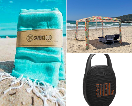 Beach day must haves☀️🌊 cover photo collage