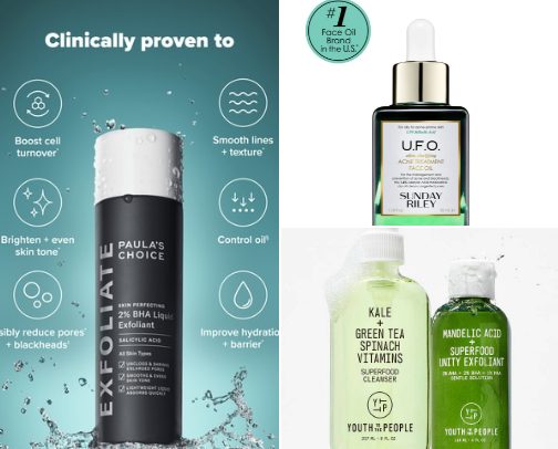 Real skincare products that have helped me clear my skin up cover photo collage