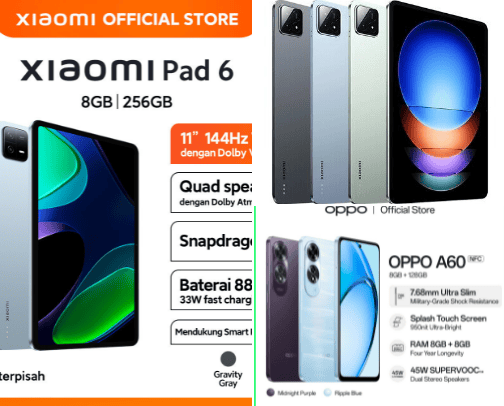Rekomendasi smartphone, tablet dan laptop cover photo collage