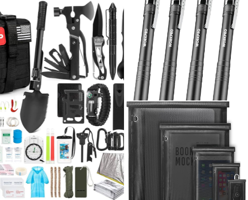 Emergency survival cover photo collage