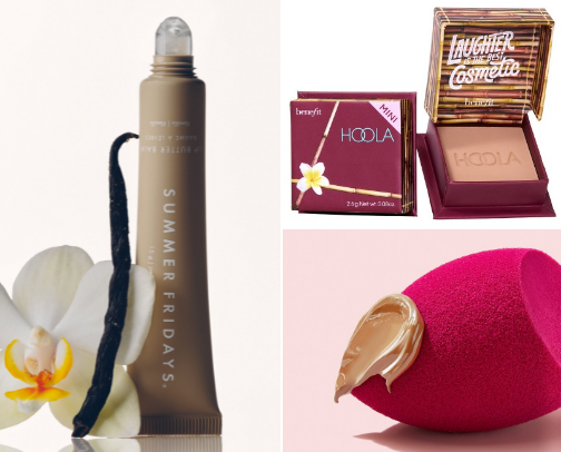 Simple every day makeup products cover photo collage