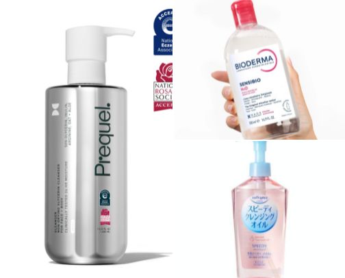Skincare recs from a combo, acne-prone, fungal acne skin girly cover photo collage