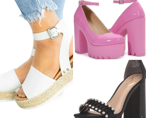 Platform sandals cover photo collage