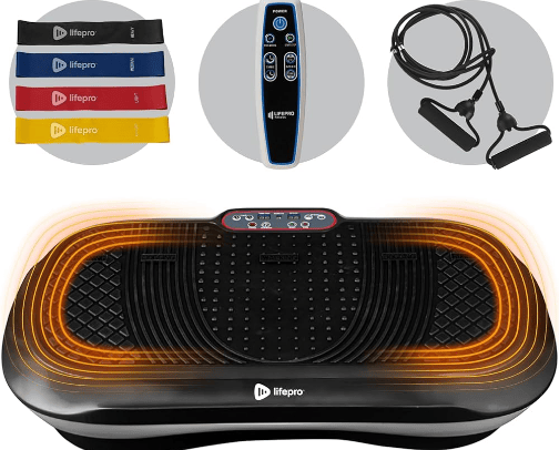 LifePro Waver Vibration Plate Exercise Machine - Whole Body Workout Vibration Fitness Platform w/ Loop Bands - Home Training Equipment for Weight Loss & Toning cover photo collage