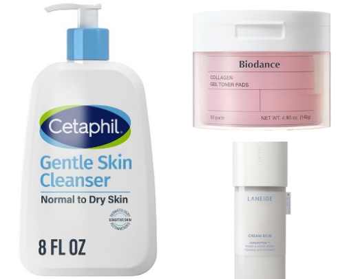 Sensitive Skincare recs🫧 cover photo collage