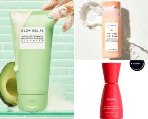 Hydrating & Brightening morning skincare routine cover photo collage