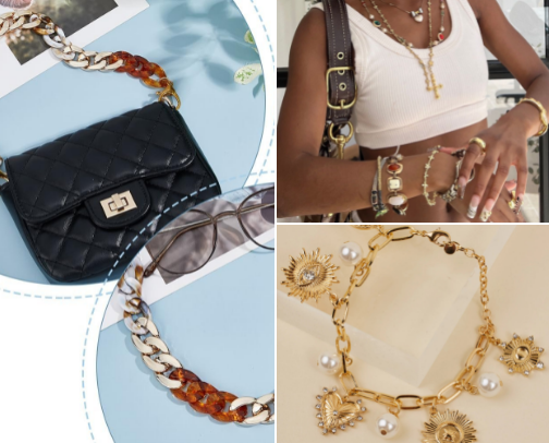 Exquisite and luxurious women's accessories cover photo collage