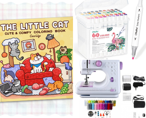 simple hobbies to pick up🖍🧶🪡 cover photo collage