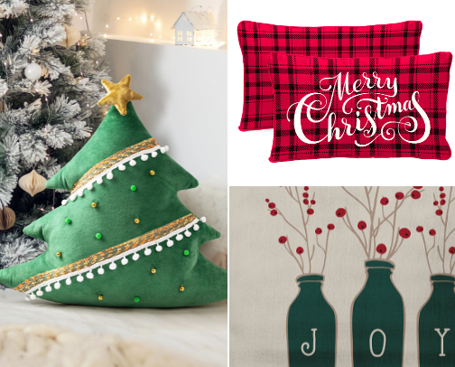 Cute Christmas Throw Pillows 🎄 Cozy Holiday Decor Ideas for Your Home #WalmartPartner cover photo collage