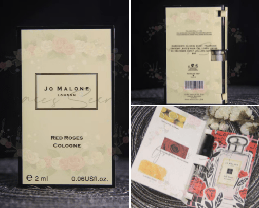 Perfume Fragrance - Jo Malone Red Roses 2001, 2ML (sample) cover photo collage