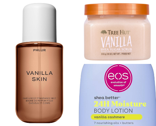Vanilla Body Care Products for Compliments cover photo collage