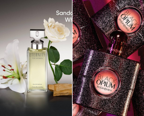 women fragrances cover photo collage