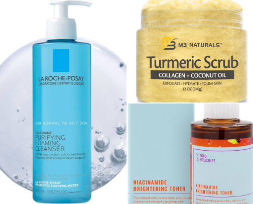 glossy skin essentials 🫧💗 cover photo collage