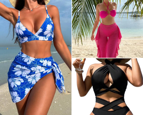 women must-have summer swim suite cover photo collage