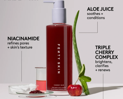 Fenty Skin Cherry Dub Pore Purify’r Gel Cleanser cover photo collage
