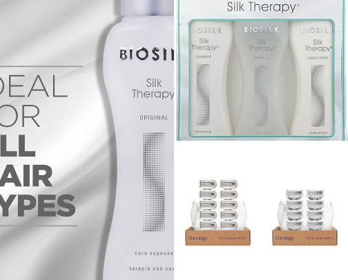 Hair care and styling products cover photo collage