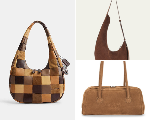 Must-Have Suede Handbags cover photo collage