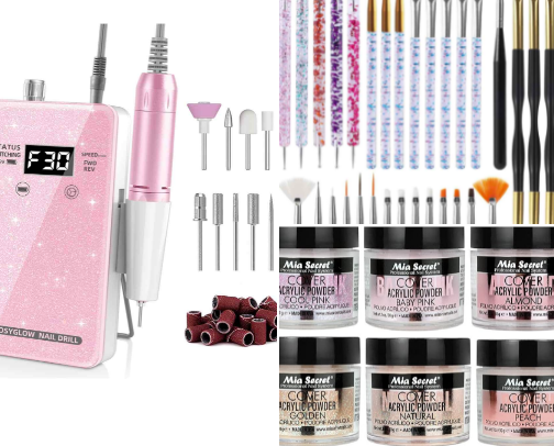 Nail tools cover photo collage