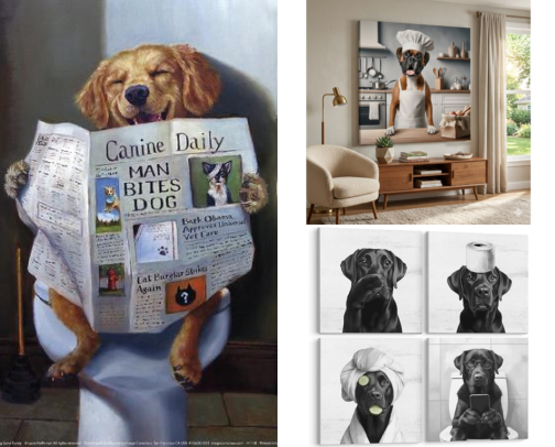 Cute & Funny Dog Art for Animal Lovers cover photo collage