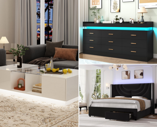 LED Furniture cover photo collage
