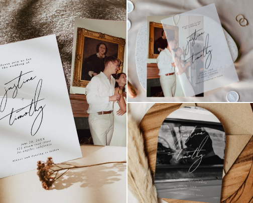 Modern Script Wedding cover photo collage