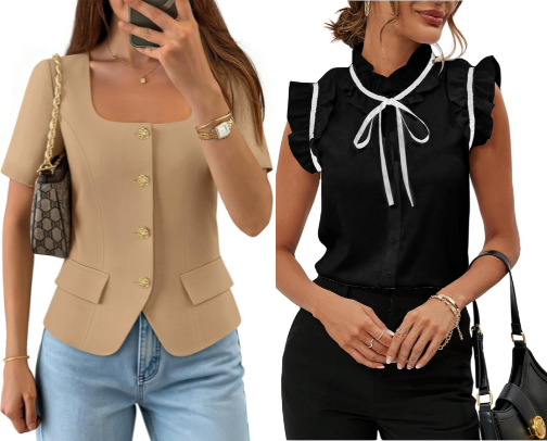 Basic & Versatile Amazon Work Tops For the Office cover photo collage