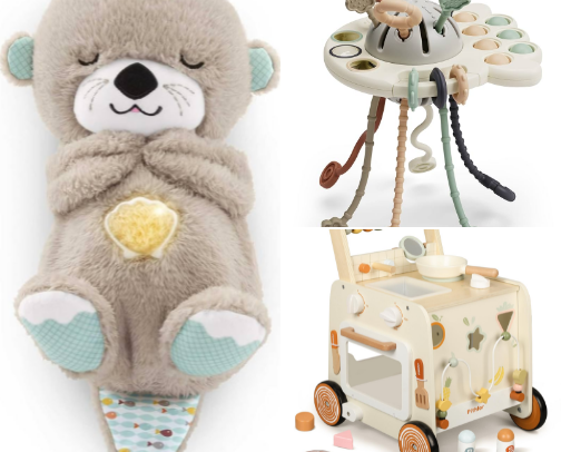 Useful toys for babies up to one year cover photo collage