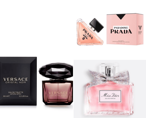 Parfumes for women cover photo collage