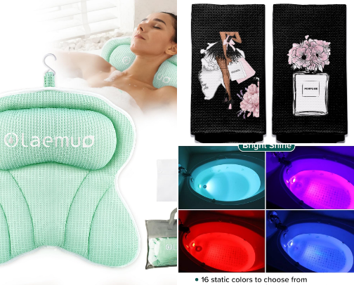 Bath accessories cover photo collage