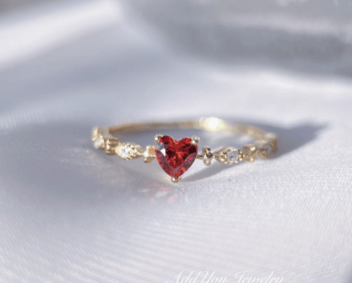 Silver Red Hart Ring cover photo collage