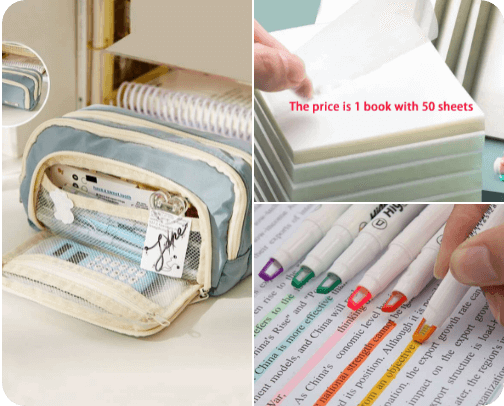 back to school supplies cover photo collage