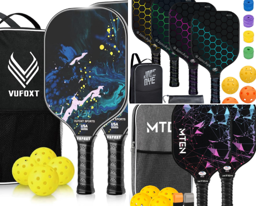Best Pickleball Paddles on Amazon: Pickleball Paddle Set for Beginners cover photo collage