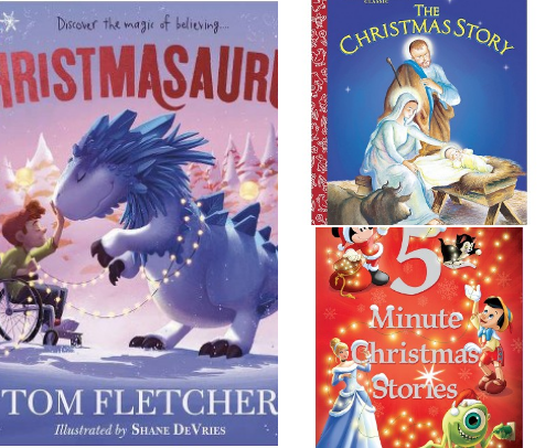 Christmas books for kids cover photo collage