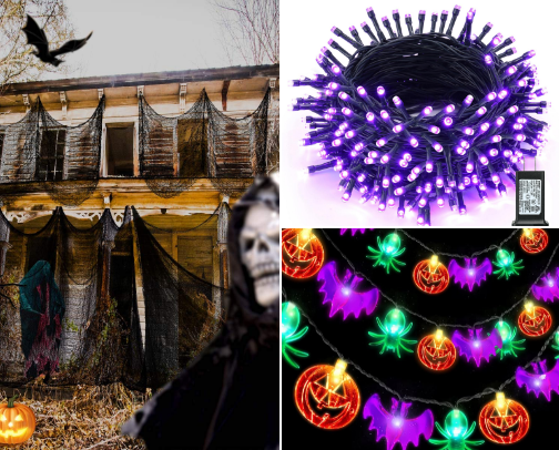 Halloween party decorations cover photo collage