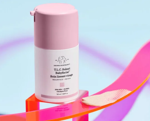 Drunk Elephant T.L.C. Sukari Babyfacial mask cover photo collage