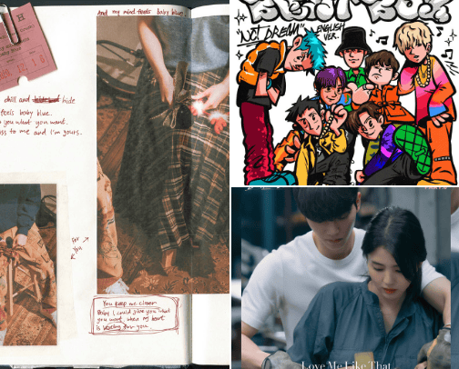 Kpop Song but English Version cover photo collage