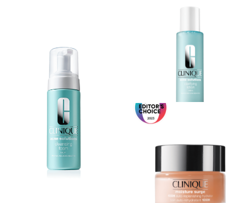 Skincare Routine for combination to oily skin. cover photo collage