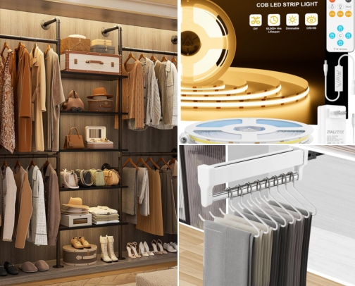 Dreamy Walk-In Closet Ideas ✨ Cozy Wardrobe Organization & Decor cover photo collage