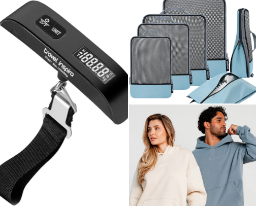 Travel necessities cover photo collage