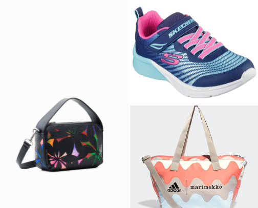 Sneakers and bags cover photo collage