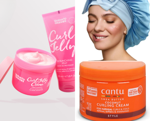 Curly hair products cover photo collage