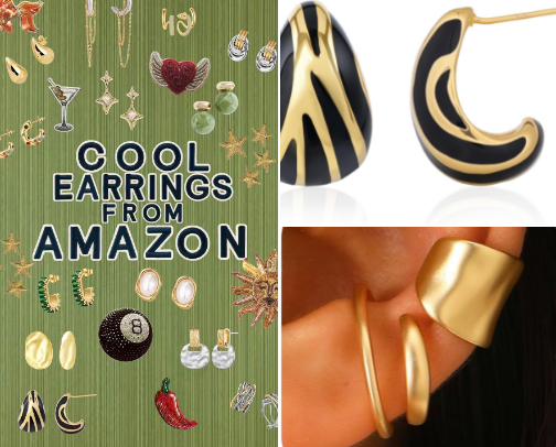 Coolest Amazon earrings⭐️🐆 cover photo collage
