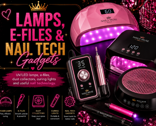 Lamps, E-files & Nail Tech Gadgets✨ cover photo collage